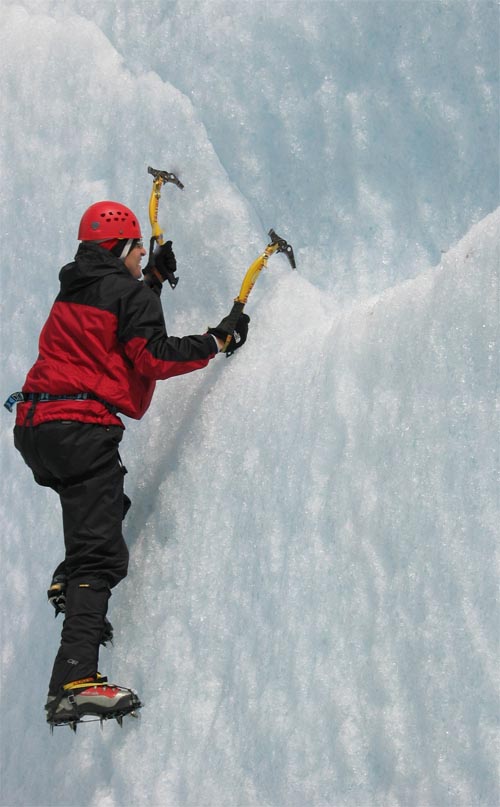 climbing glacier
